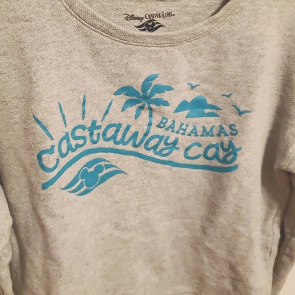 Disney Cruise Line Crewneck Sweater. Light Grey. Textured. Bahamas. Size M. - Picture 3 of 10
